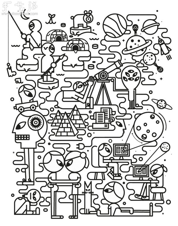 回形線繪畫(huà)作品欣賞 -  rpnrmr.com