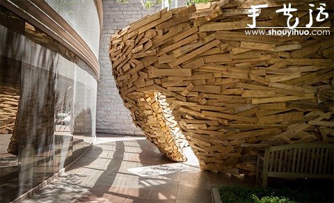 10000塊木板廢物利用DIY鳥(niǎo)巢外形的建筑 -  rpnrmr.com