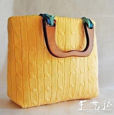 舊毛衣手工DIY制作時(shí)尚手提包的教程 -  rpnrmr.com