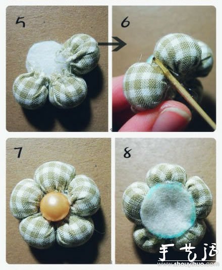 漂亮小花頭繩的手工布藝制作 -  rpnrmr.com