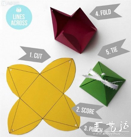 漂亮金字塔形包裝盒的手工制作教程 -  rpnrmr.com