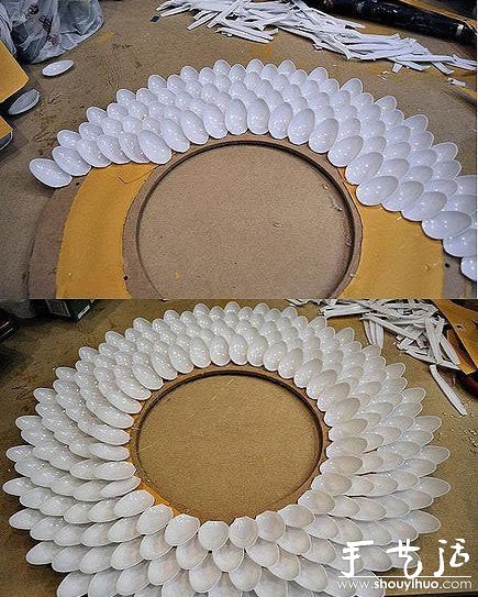 塑料勺子DIY蓮花鏡子的方法 -  rpnrmr.com