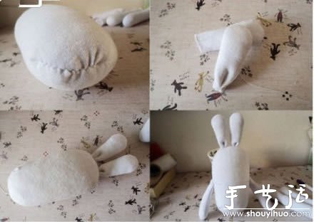 襪子布藝制作可愛兔子的手工教程 -  rpnrmr.com