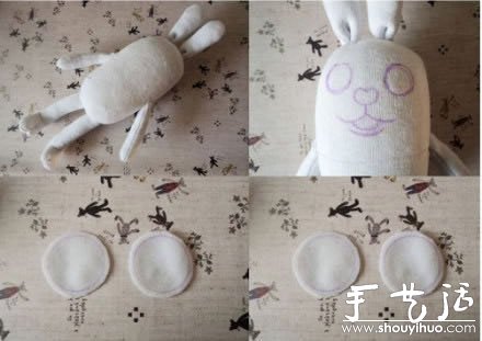 襪子布藝制作可愛兔子的手工教程 -  rpnrmr.com