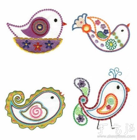 手工刺繡的可愛小雞和小鳥 -  rpnrmr.com