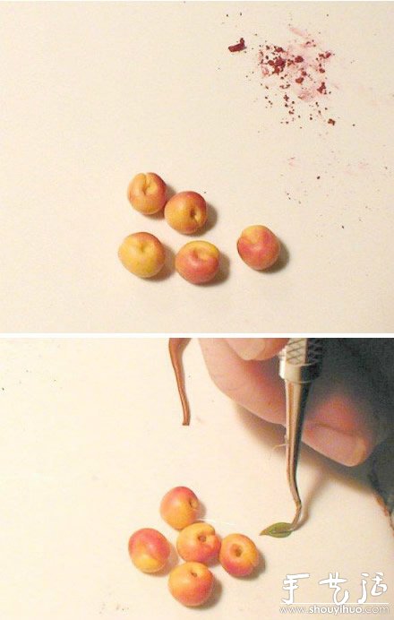 粘土制作微型桃子的教程 -  rpnrmr.com