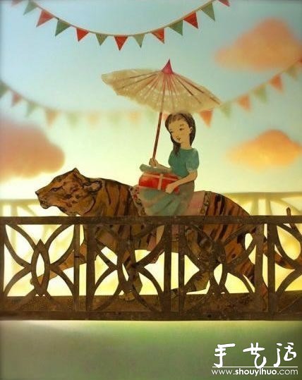 超美的創(chuàng)意3D人物風(fēng)景剪紙 -  rpnrmr.com