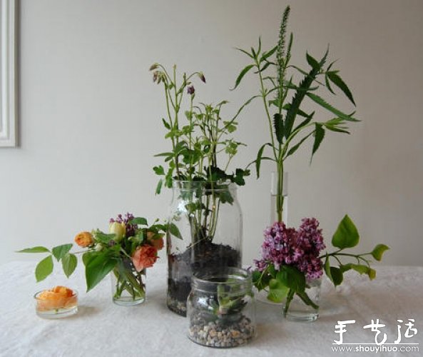玻璃瓶作為容器的插花教程 -  rpnrmr.com
