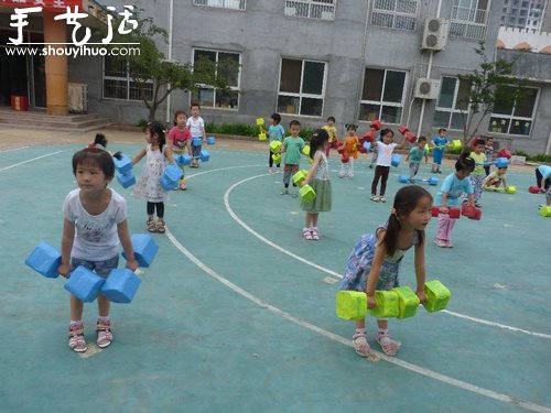 廢舊材料制作幼兒舉重器 -  rpnrmr.com