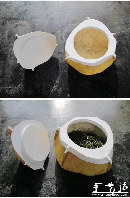 柚子皮廢物利用DIY茶葉罐的方法 -  rpnrmr.com