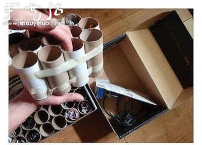 衛(wèi)生紙卷筒DIY電線收納盒 -  rpnrmr.com