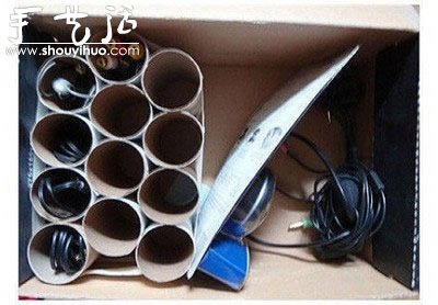 衛(wèi)生紙卷筒DIY電線收納盒 -  rpnrmr.com