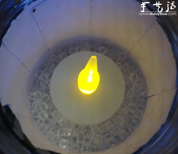 DIY蕾絲蠟燭杯的手工教程 -  rpnrmr.com