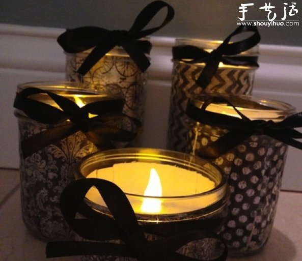 DIY蕾絲蠟燭杯的手工教程 -  rpnrmr.com