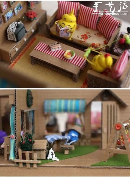 瓦楞紙手工DIY迷你溫馨家園 -  rpnrmr.com
