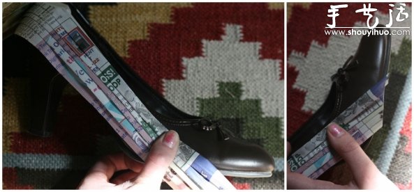 舊報紙DIY改造舊皮鞋 -  rpnrmr.com