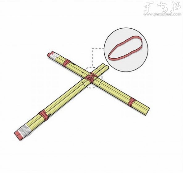 彈射橡皮的玩具弓弩的手工制作方法 -  rpnrmr.com