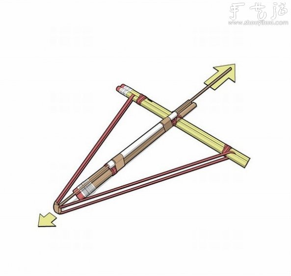 彈射橡皮的玩具弓弩的手工制作方法 -  rpnrmr.com
