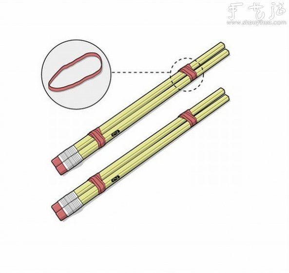 彈射橡皮的玩具弓弩的手工制作方法 -  rpnrmr.com