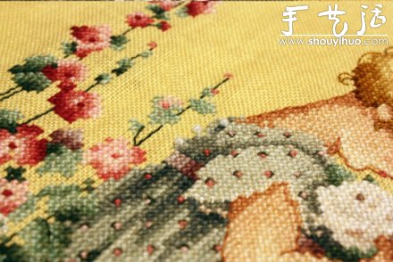 田園風(fēng)采花姑娘十字繡圖案 -  rpnrmr.com