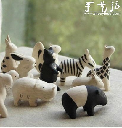 純木手工制作的動物小玩偶 -  rpnrmr.com