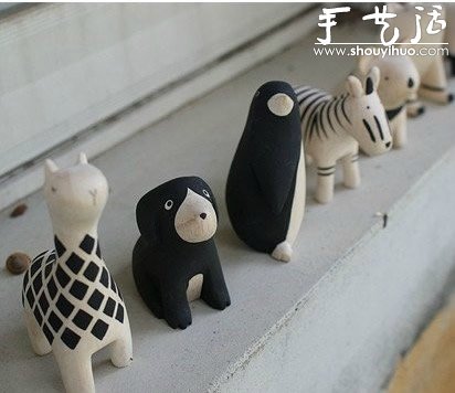 純木手工制作的動物小玩偶 -  rpnrmr.com