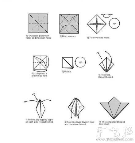 千紙鶴的折法圖解 一次折出3只千紙鶴 -  rpnrmr.com