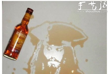 將灑出的酒等DIY成生動的人物肖像 -  rpnrmr.com