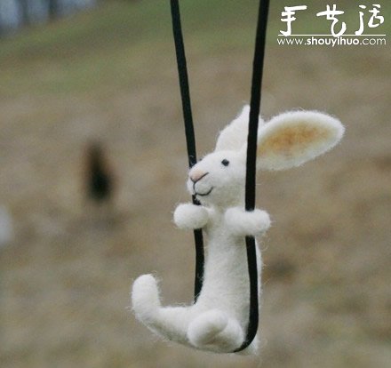 羊毛氈手工制作蕩秋千的小動(dòng)物 -  rpnrmr.com