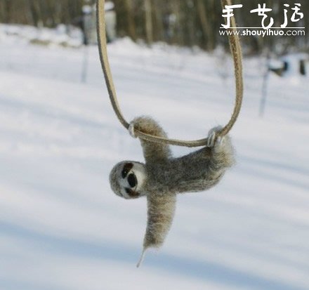 羊毛氈手工制作蕩秋千的小動(dòng)物 -  rpnrmr.com