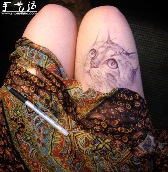美女大腿上的創(chuàng)意涂鴉 -  rpnrmr.com