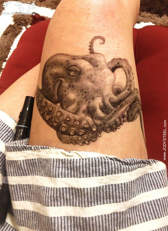 美女大腿上的創(chuàng)意涂鴉 -  rpnrmr.com