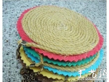 麻繩和不織布DIY森系杯墊 -  rpnrmr.com
