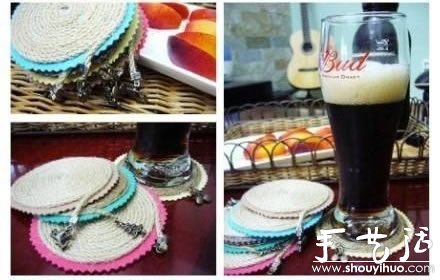 麻繩和不織布DIY森系杯墊 -  rpnrmr.com