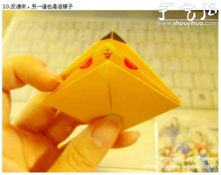 手工折紙可愛(ài)皮卡丘的教程 -  rpnrmr.com