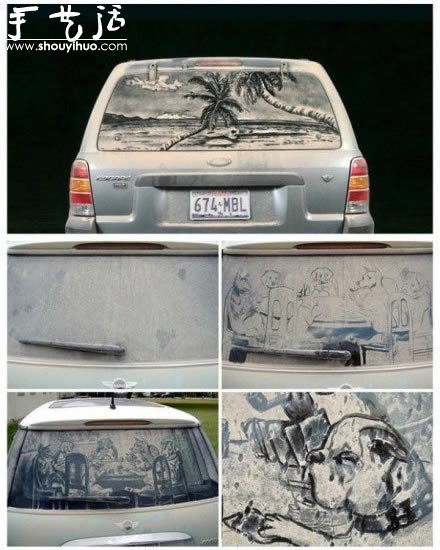 汽車車窗上的創(chuàng)意涂鴉 -  rpnrmr.com