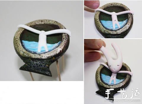 軟陶手工DIY泡澡的長(zhǎng)耳朵兔子 -  rpnrmr.com