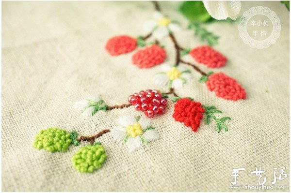 覆盆子刺繡與珠繡DIY的唯美圖案 -  rpnrmr.com