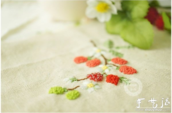 覆盆子刺繡與珠繡DIY的唯美圖案 -  rpnrmr.com