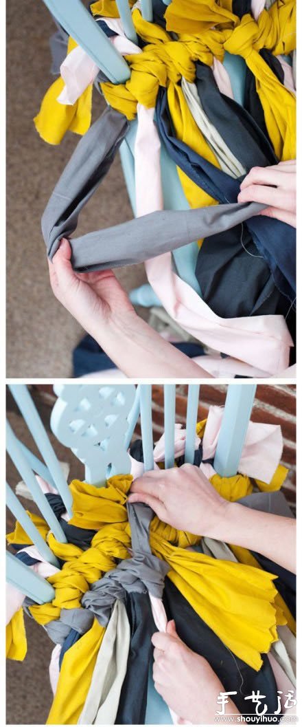 舊衣服DIY椅子坐墊的教程 -  rpnrmr.com