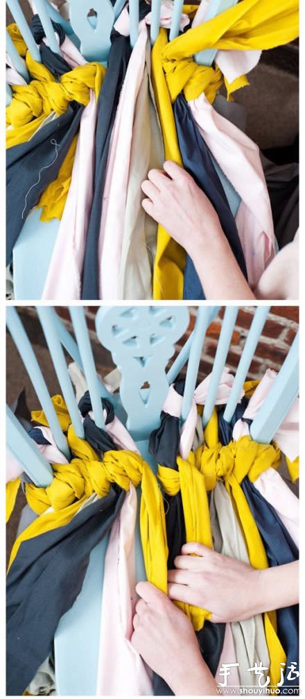 舊衣服DIY椅子坐墊的教程 -  rpnrmr.com