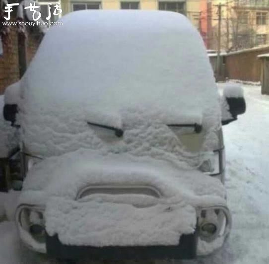 雪后小車的搞怪表情 -  rpnrmr.com