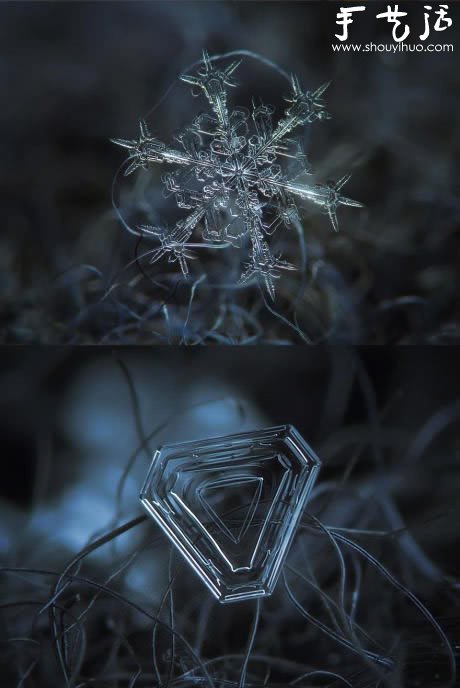 鏡頭反接微距拍下的晶瑩雪花 -  rpnrmr.com