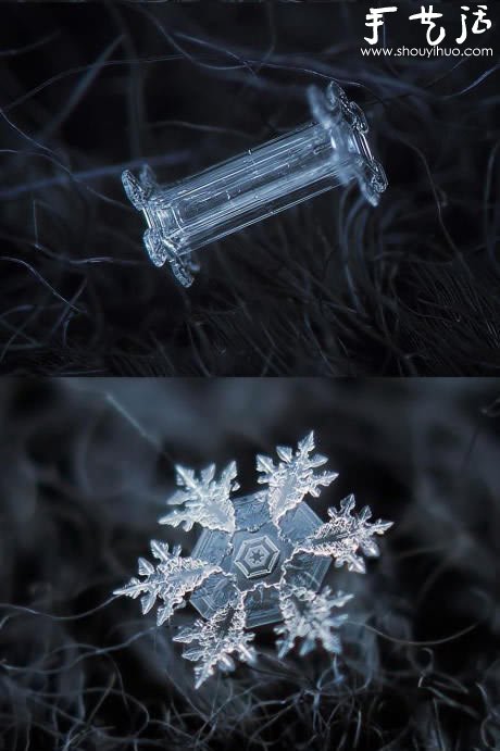 鏡頭反接微距拍下的晶瑩雪花 -  rpnrmr.com
