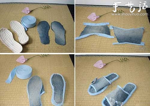 舊牛仔褲DIY女式拖鞋 -  rpnrmr.com