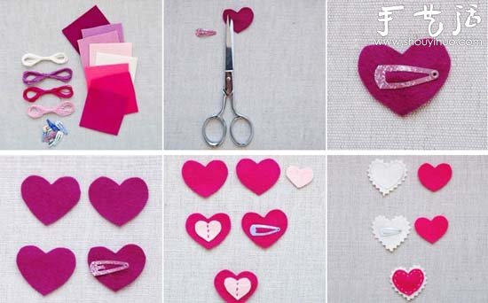 DIY可愛的心形發(fā)夾 -  rpnrmr.com