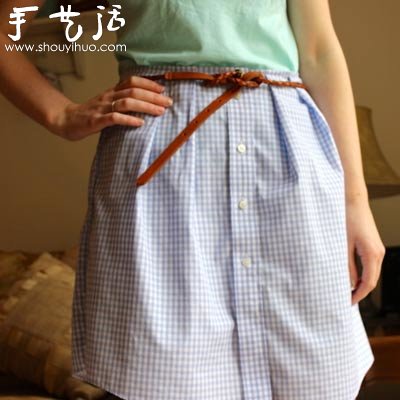 男士襯衫DIY女士及膝短裙的教程 -  rpnrmr.com