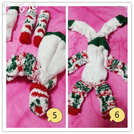 毛絨襪子DIY制作“圣誕兔”玩偶 -  rpnrmr.com