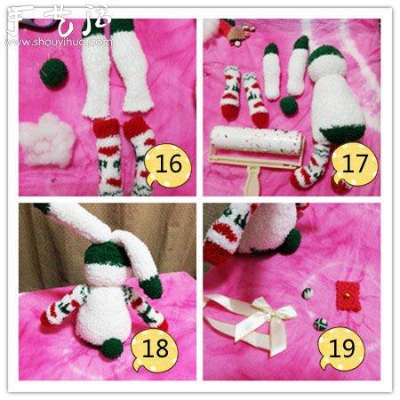 毛絨襪子DIY制作“圣誕兔”玩偶 -  rpnrmr.com