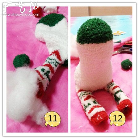毛絨襪子DIY制作“圣誕兔”玩偶 -  rpnrmr.com